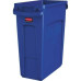 Rubbermaid Commercial Slim Jim Vented Container 16 gal Capacity - Rectangular - Chemical Resistant  Durable  Vented  Sturdy  Weather Resistant  Handle  Lightweight - 25  Height x 11  Width - Blue