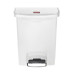 Rubbermaid Commercial 1883555 Slim Jim Resin Step-On Container  Front Step Style  8 Gal  White