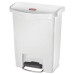 Rubbermaid Commercial 1883555 Slim Jim Resin Step-On Container  Front Step Style  8 Gal  White