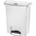 Rubbermaid Commercial 1883555 Slim Jim Resin Step-On Container  Front Step Style  8 Gal  White