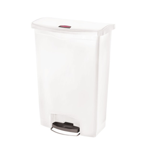 Rubbermaid® Slim Jim Rectangular Plastic Wastebasket  Step-On  24 Gallons  White