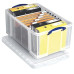 Really Useful Boxes(R) Plastic Storage Box, 64 Liters, 12 1/4in.H x 17 5/16in.W x 28in.D, Clear, 64C