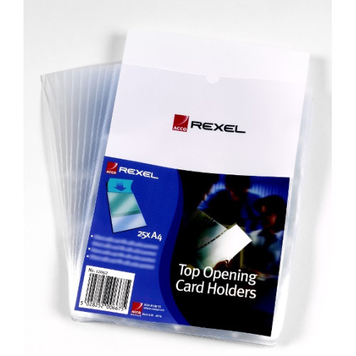 Rexel Card Holders A4 Clear (25)