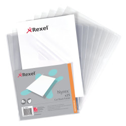Rexel Nyrex™ A4 Cut Back Folders Clear (25)