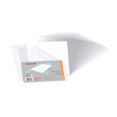 Rexel Nyrex™ A4 Cut Flush Folders Clear (25)