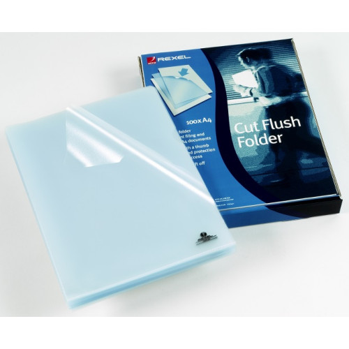 Rexel Cut Flush Folders A4 Clear (100)