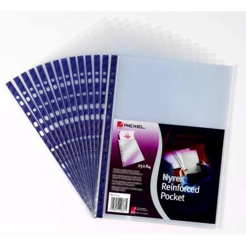 Rexel Nyrex™ Reinforced Top Opening A4 Pocket Clear (25)