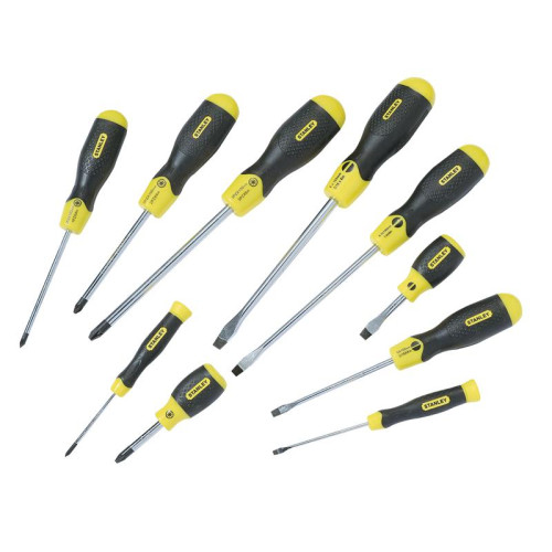 10 Piece Cushion Grip Screwdriver Set Slotted / Pozi
