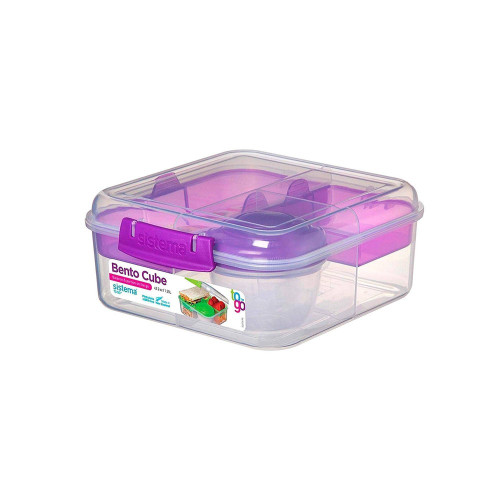 Sistema Plastic Salad To Go Container, Clear Multicolored