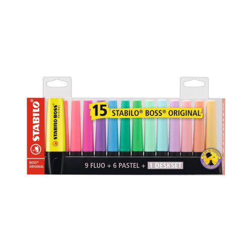 Stabilo Boss Original Highlighter Set, 15 Pieces