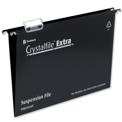 Rexel Crystalfile Extra Foolscap Suspension File 30mm Black (25)