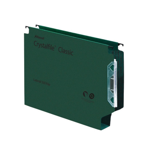 Rexel Crystalfile Classic ‘330’ Lateral File 50mm Green (25)