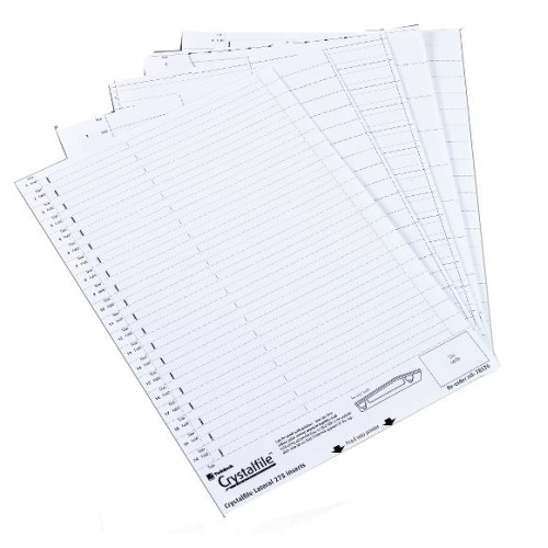 Rexel Crystalfile Crystal Printable Tab Inserts White (50)