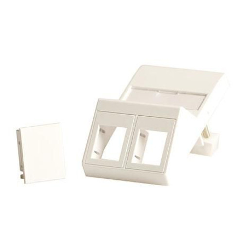 Wall plate, angled, for 2 x