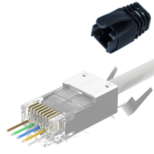 RJ45 STP plug Cat6A/Cat7 for