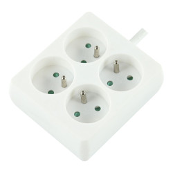 4-WAY POWER STRIP: WHITE -