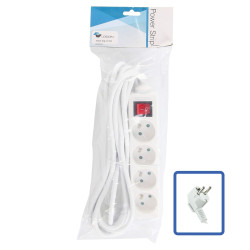 4-WAY POWER STRIP: WHITE -