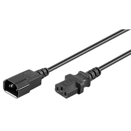 Black power cable C14F to