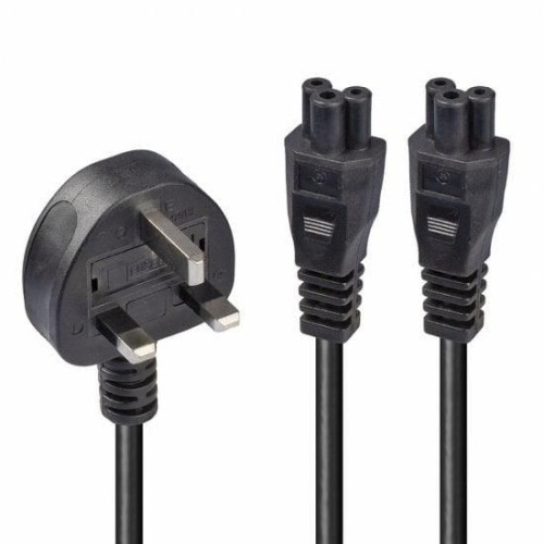 2.5M Uk 3 Pin Plug To Iec 2 X
