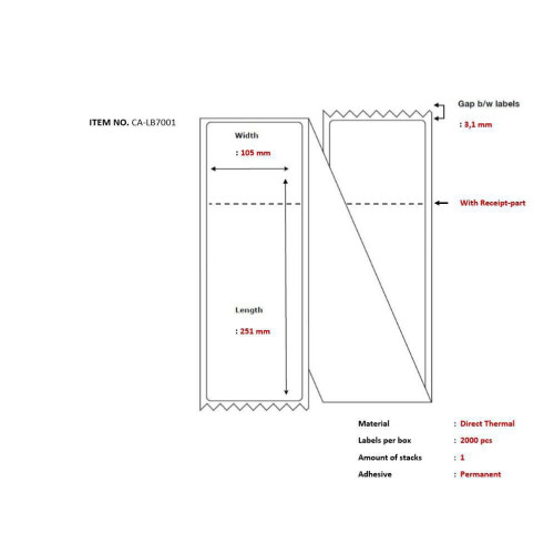 Ship-label 105 x 251mm,