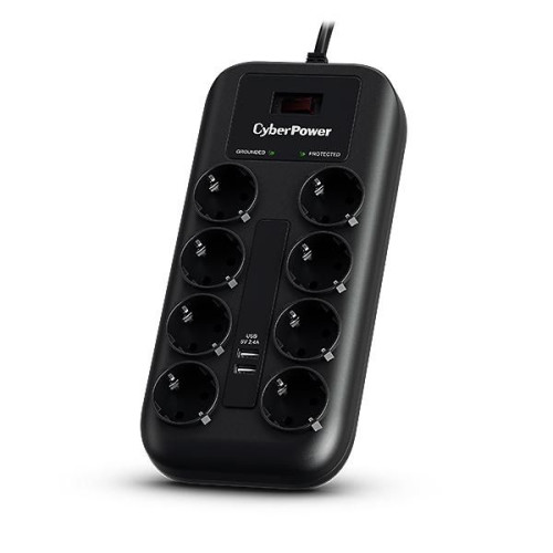 Surge Protector Black 8 Ac