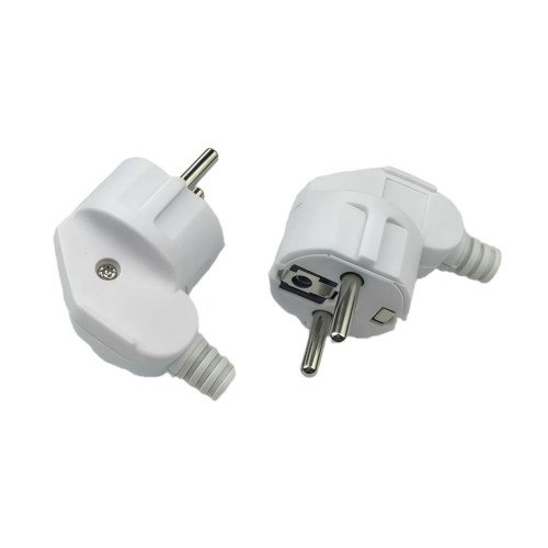Angled schuko power plug,