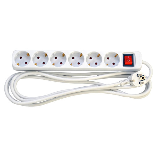 6-outlet Schuko power strip,