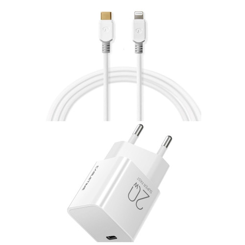Charger set 20W, w. Lightning