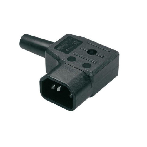 Angled male appliance plug,