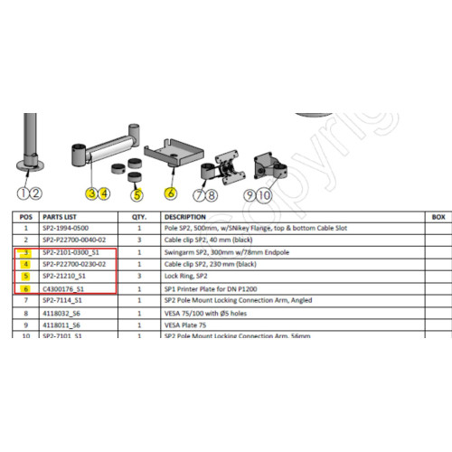 KIT: Swingarm AP2,Cable Clip