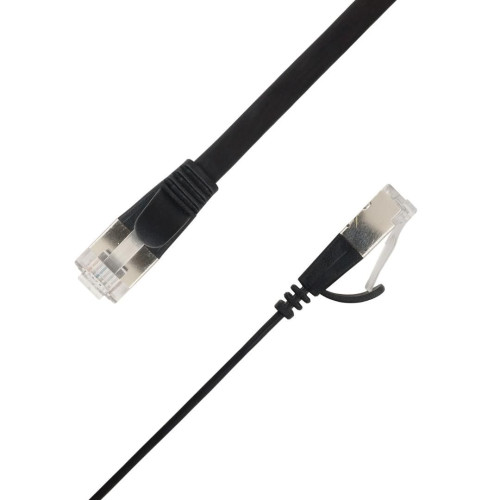 Flat U/FTP Cat6A Black 4m AWG
