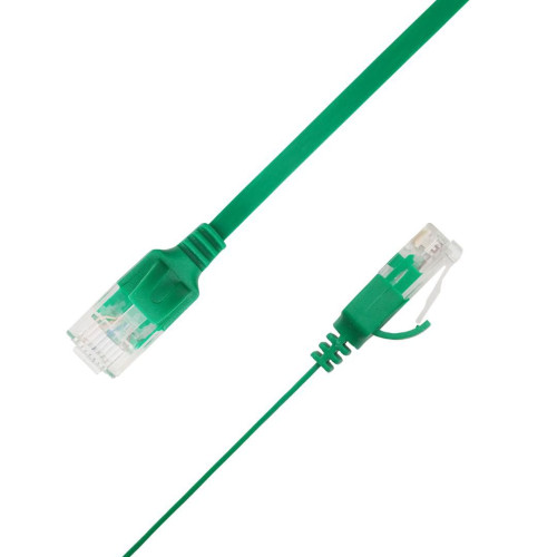 Flat U/UTP Cat6A Green 3m AWG