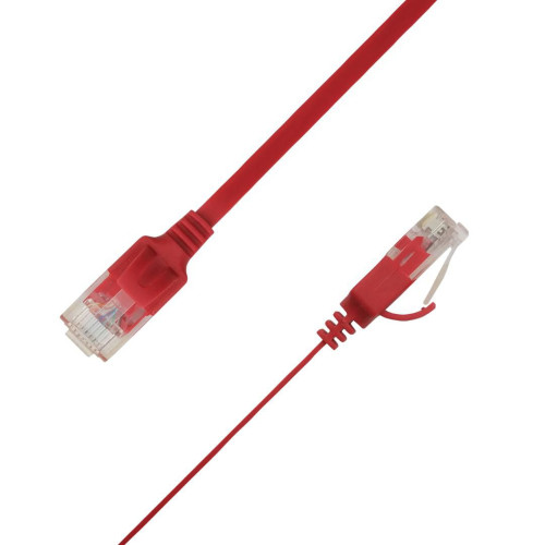Flat U/UTP Cat6A Red 3m AWG