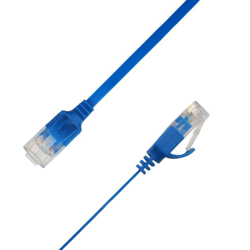 Flat U/UTP Cat6A Blue 5m AWG