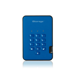 iStorage diskAshur² HDD 1TB Blue | Secure Portable Hard Drive |AES-XTS 256-bit Hardware Encryption | PIN protected | OS & Platform Independent | TAA Compliant|Brute force hack defence | Dust/Water Resistant