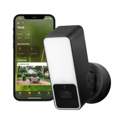 Eve Outdoor Cam – Smarte Überwachungskamera mit Flutlicht, Nachtsicht, Bewegungsmelder, Gegensprechanlage, flexible Installation, WLAN, höchster Datenschutz dank Apple HomeKit Secure Video