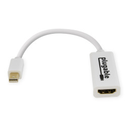 Plugable Technologies Mini DisplayPort (Thunderbolt 2) to HDMI Adapter - Driverless (Supports Mac, Windows, Linux, and 4K Displays up to 3840x2160@30Hz, Passive)