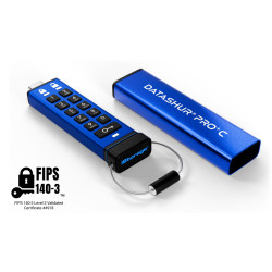 iStorage datAshur PRO+C 32GB | FIPS 140-3 Level 3 Certified | Secure USB Type-C drive | AES-XTS 256-bit Hardware Encryption | PIN protected | Type C-A adapter included