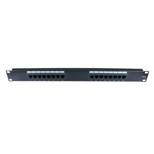 Cables Direct 16 Port Cat6 Patch Panel 1U Baie de branchements - Baies de branchements (Cat6, Noir, 1U)