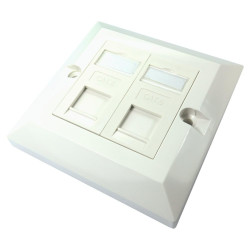 Scan Single Gang Dual Port Cat 6-Frontplatten