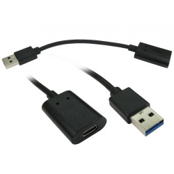 CablesDirect USB3C-951REV USB Cable, USB 3.2, Gen 2, 3.1 Gen 2, USB A, USB C, Black