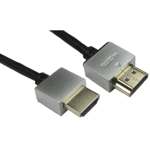 Pro Signal High Speed 4K UHD HDMI-Kabel mit Ethernet, Stecker auf Stecker, superdünn, vergoldete Blinkstecker, 1 m Schwarz