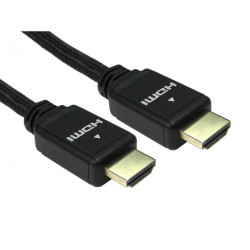 1m HDMI 2.1 Certified 8K Cable - Black Braided Cable