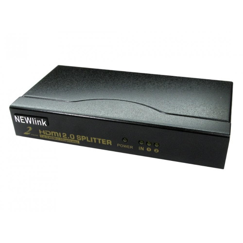 Splitter HDMI 2.0 4K 60Hz 2 porte 1 dispositivo a 2 TV alimentato con uscita audio da 3,5 mm