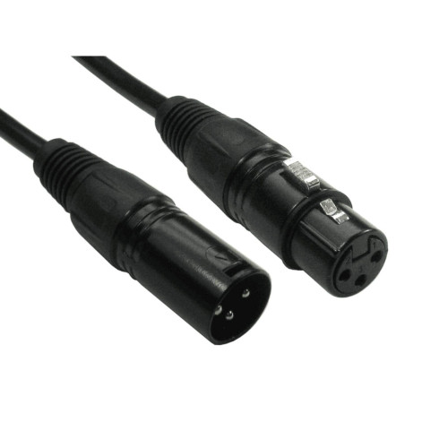 Refresh Cartridges Newlink 3 Pin XLR Male to Female Cable - Black Connectors (15)