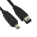 Cables Direct 1m, firewire 6pin-4pin 6-p 4-p Noir