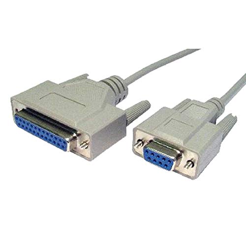 Serial Null Modem Cable 9 Pin to 25 Pin Female - 2m