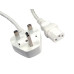 Cables Direct 1.8m 5Amp UK Plug to IEC C13 M-F White Power Cable