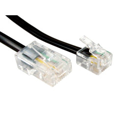 CablesDirect RJ11/RJ45 3m Netzwerkkabel Schwarz