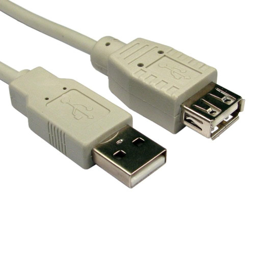 Cables Direct 1.8m USB 2.0 Extension Cable in Beige
